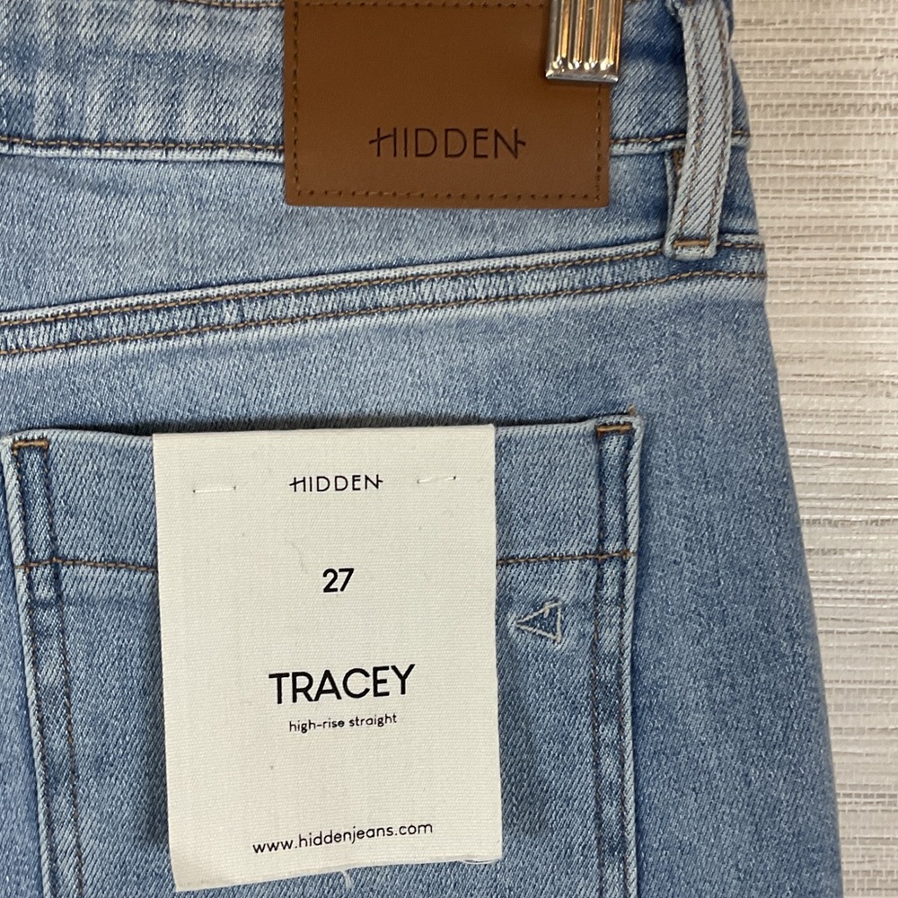 Hidden Denim Tracey Cropped Cargo Jeans Size 27 Blue 28” Inseam NWT - Picture 10 of 10